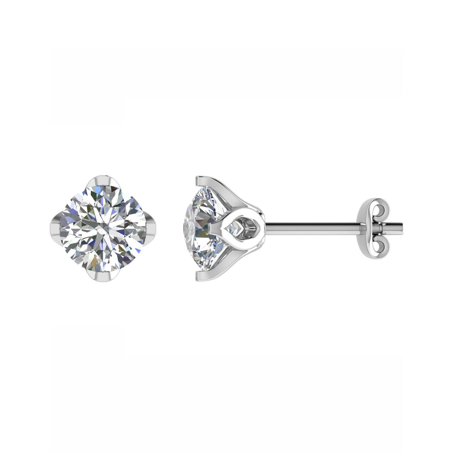 18CT, Mt RD 3.5mm 0.93g, Beautiful Diamond Stud Plain Earrings