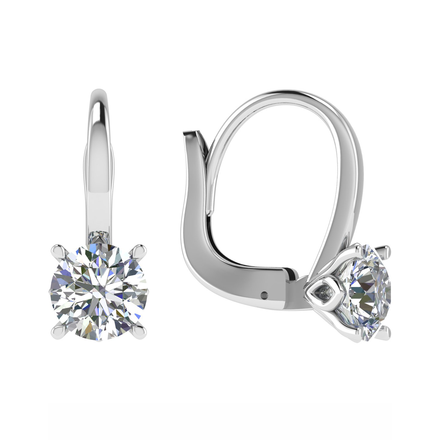 18CT, Mt RD 5.0mm 2.51g, white gold diamond cut hoop earrings for looking fabulous