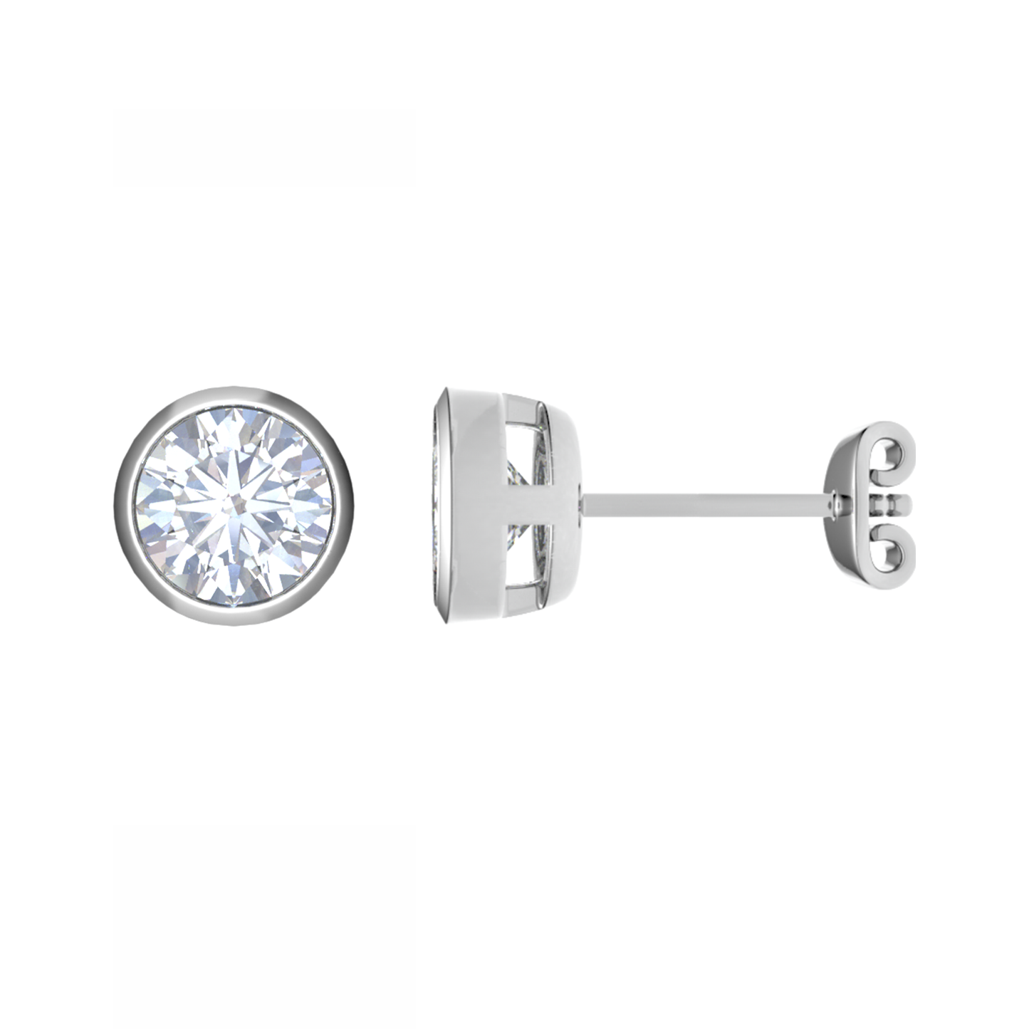 PT950, Mt RD 5.0mm 2.83gm, Round Plain Diamond stud Earring for looking Gorgeous