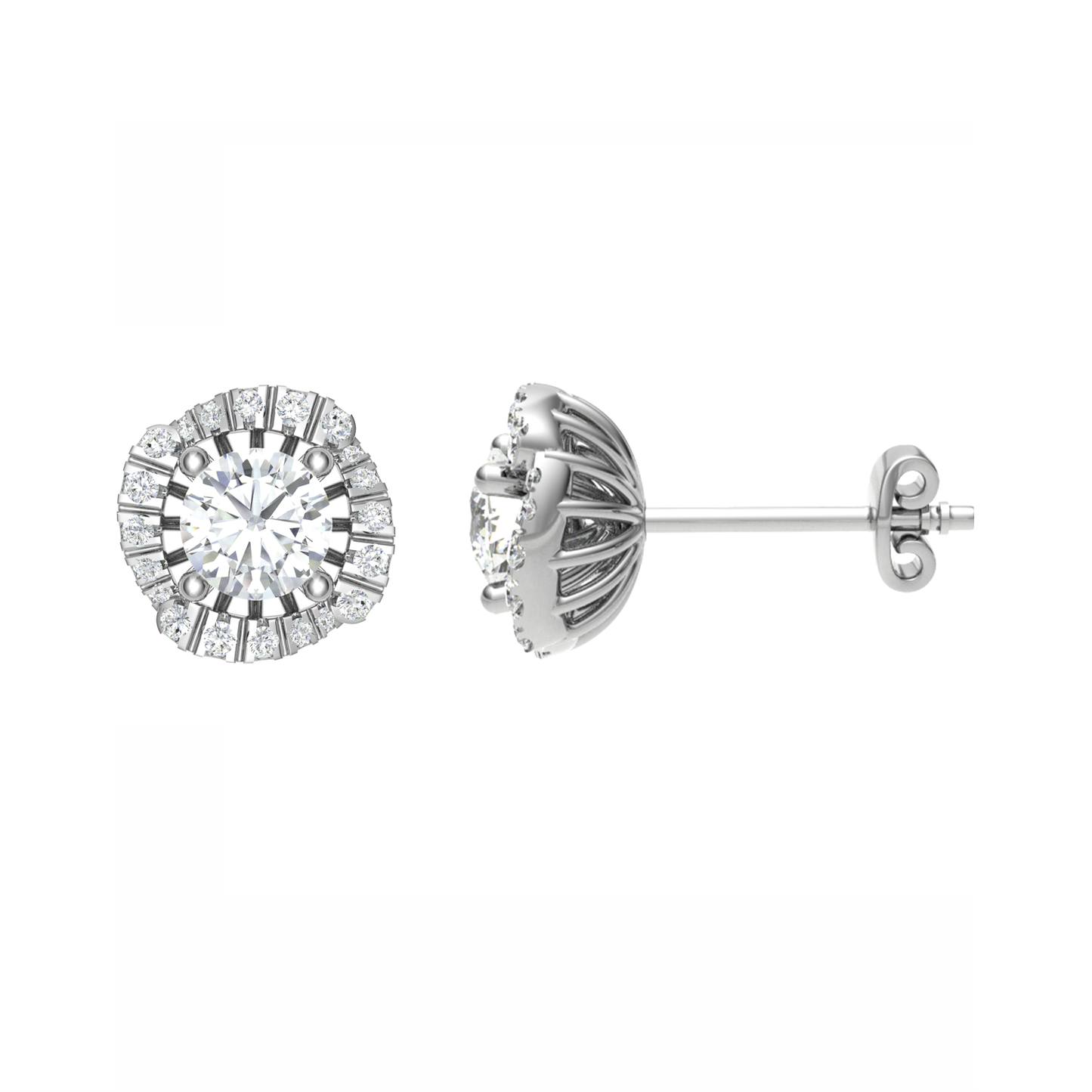 18ct Dia. Earring Mt RD 4.2mm 0.19ct 1.79g