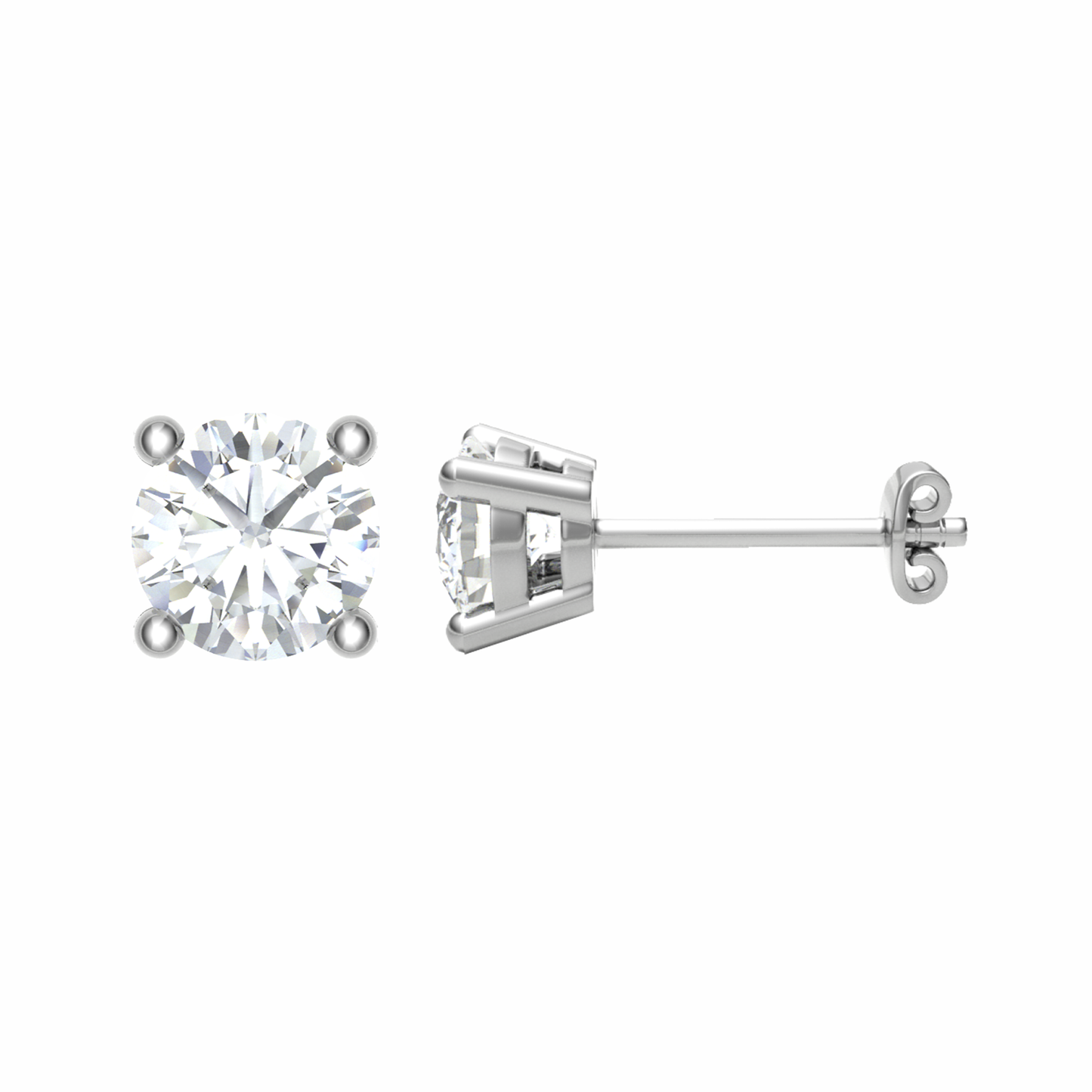 18KY, Mount RD 5.0mm 1.306g, Gorgeous Diamond Stud Plain Earrings