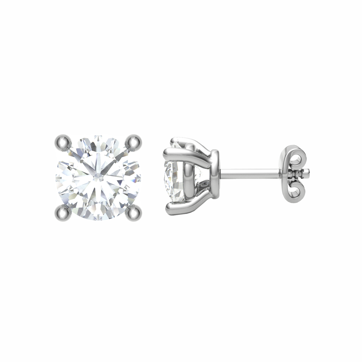 18KY, Classic Plain stud Earrings for looking decent, Mt RD 3.0mm 0.93gm
