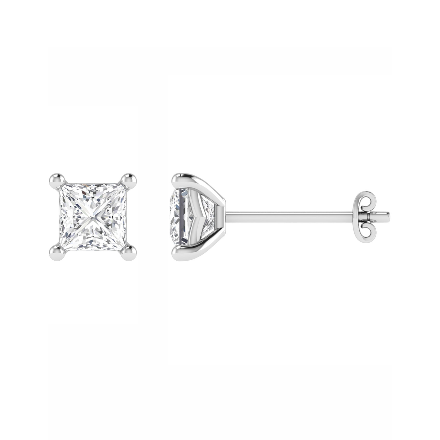 PT950, Mt PC 5.5mm 2.95gm, Beautiful Diamond Stud Plain Earrings