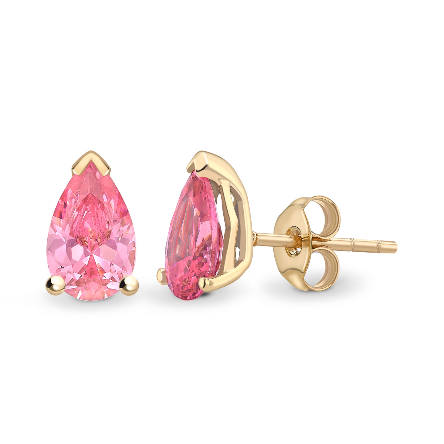 18CT, Mt PR 7.0x5.0mm 1.29gm, Diamond Stud Plain Earrings for Looking Gorgeous