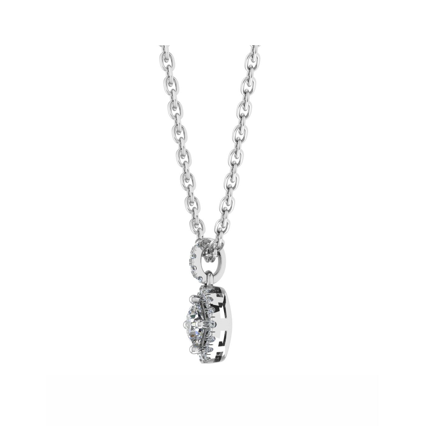 18CT dia. Pendant Love Necklace with White Gold Chain 4.0mm
