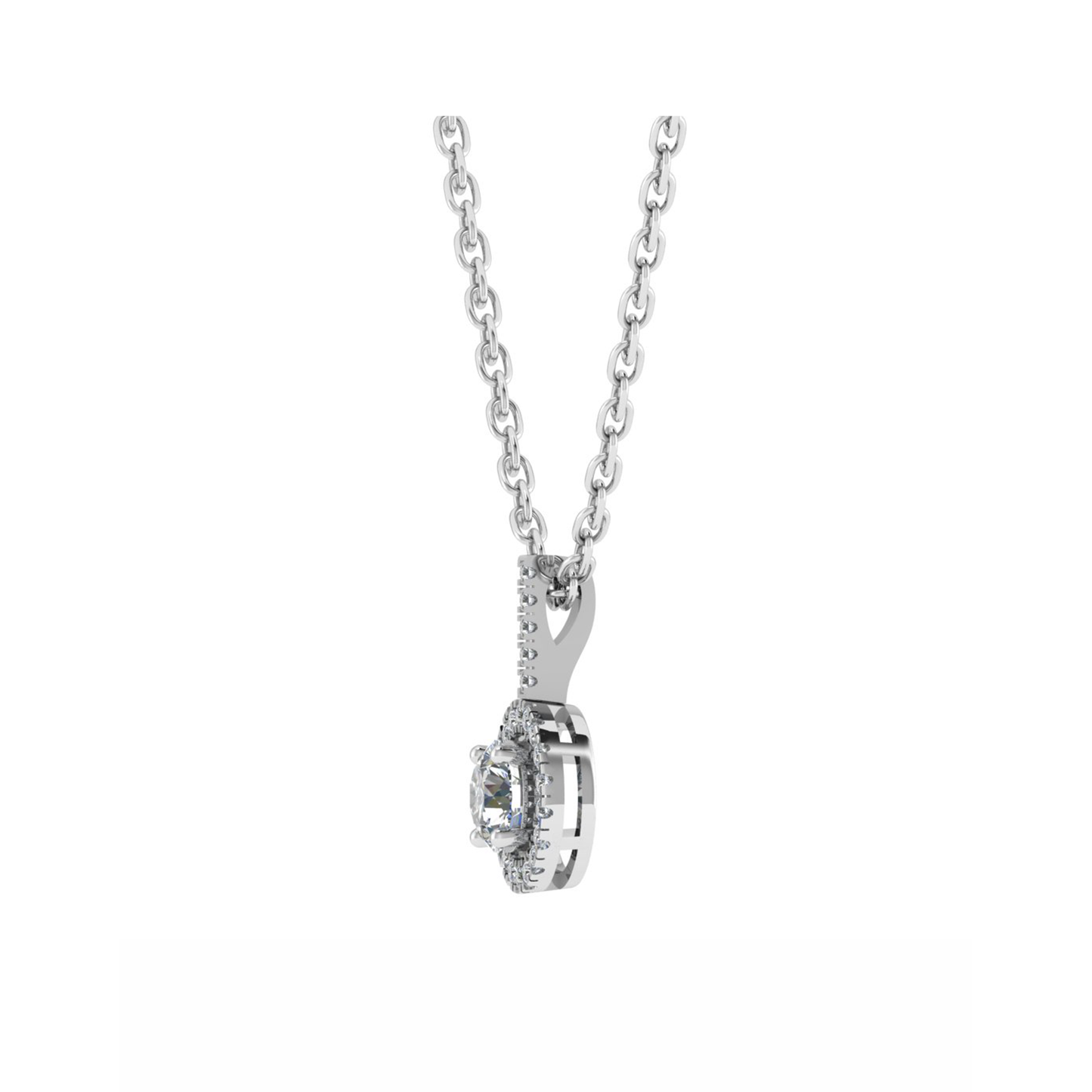 18CT Round Crystal Holder Necklace Mt RD 5.0mm D 0.09ct 0.96gm
