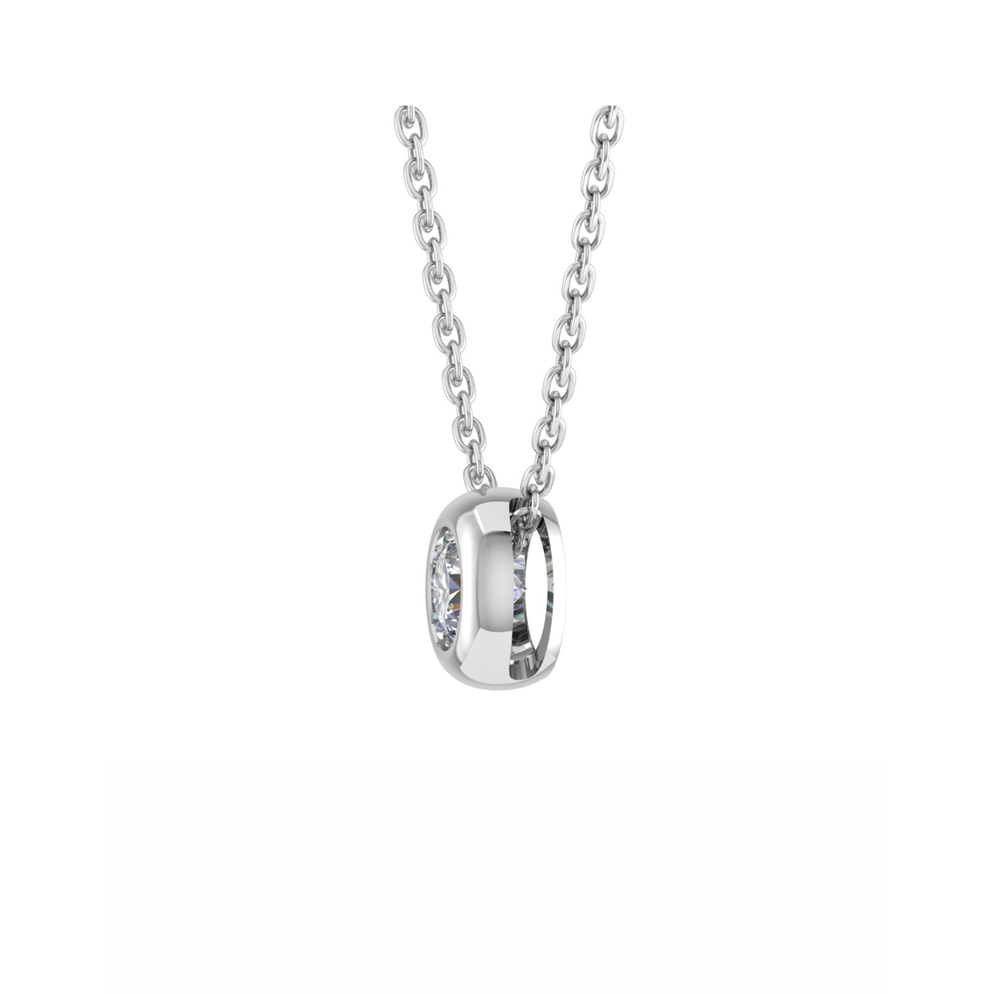 Purity love Necklace certified Diamond with Chain in White Gold