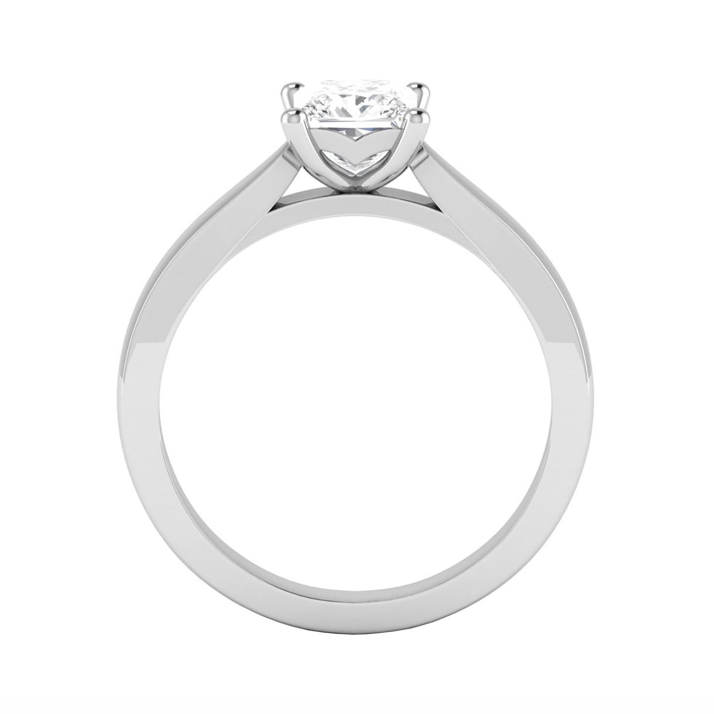 solitaire square cut diamond ring 3.8mm M 3.16g