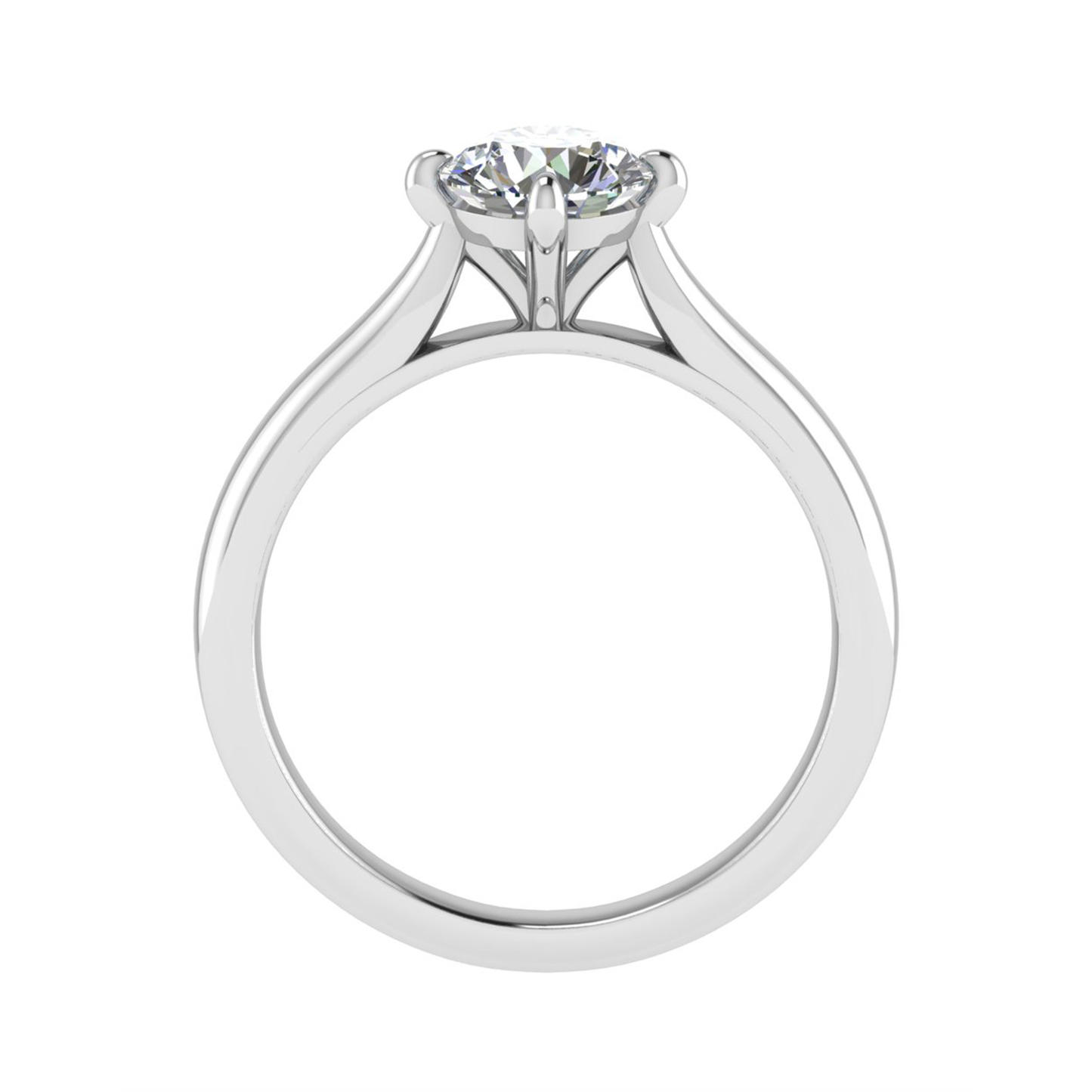 Sterling Round Solitaire Art Deco Ring 5.0mm 3.55gm