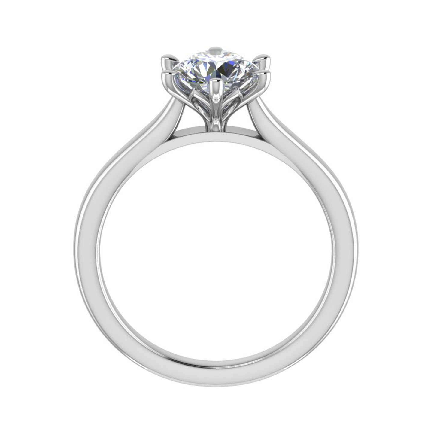 18CT engagement diamond initial ring 6.0mm 2.74gm