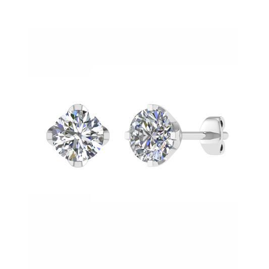 18CT, Mt RD 3.5mm 0.93g, Beautiful Diamond Stud Plain Earrings