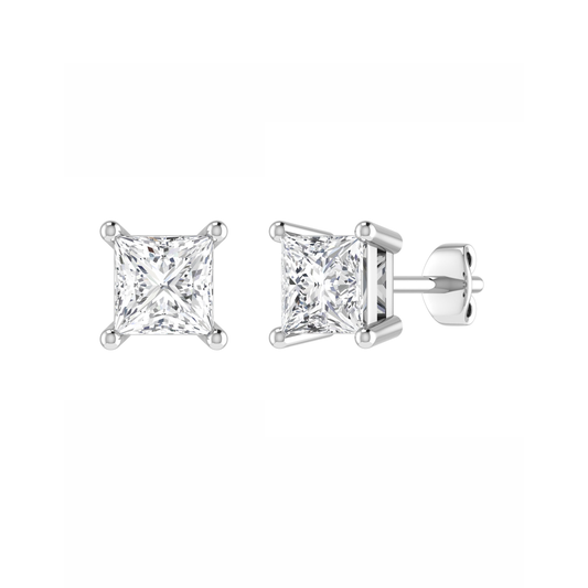 18CT, Mt PC 3.6mm 1.29g, Stunning Diamond Stud Plain Earrings for daily wear
