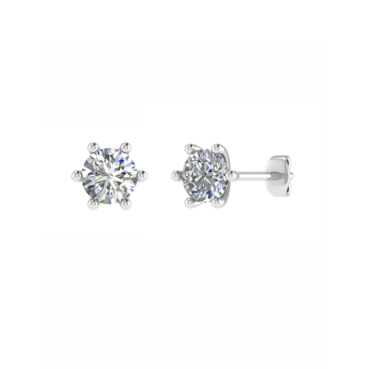 18KY, Mt RD 8.0mm 2.40gm, Beautiful plain stud earrings for looking elegant