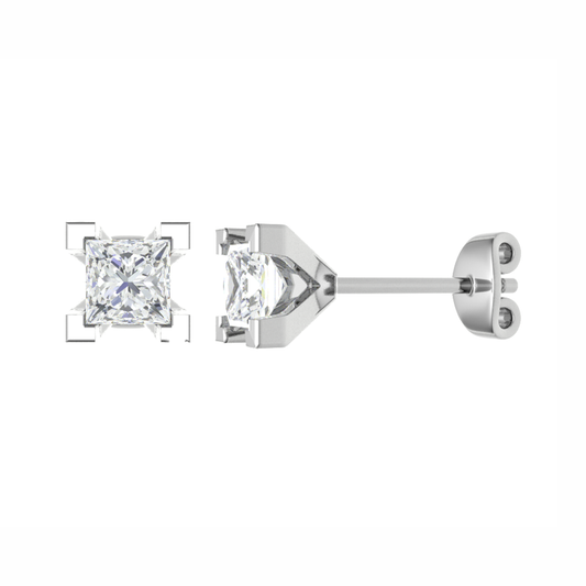 18ct, Mt PC 5.5mm 1.536g, Beautiful Plain Stud Earring for looking classy