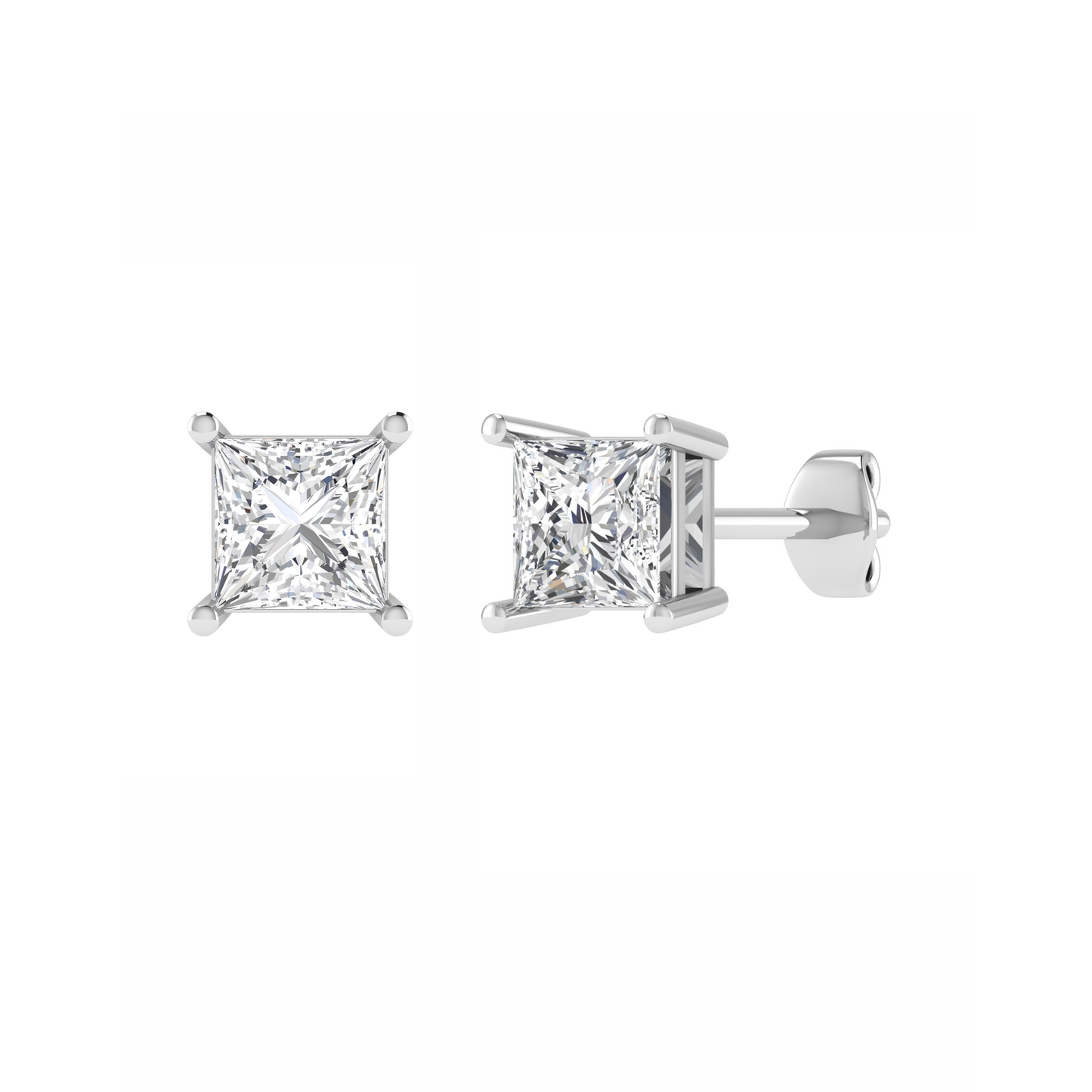 18KY, Mt PC 3.2mm 1.23gm, Beautiful plain stud earrings for looking beautiful
