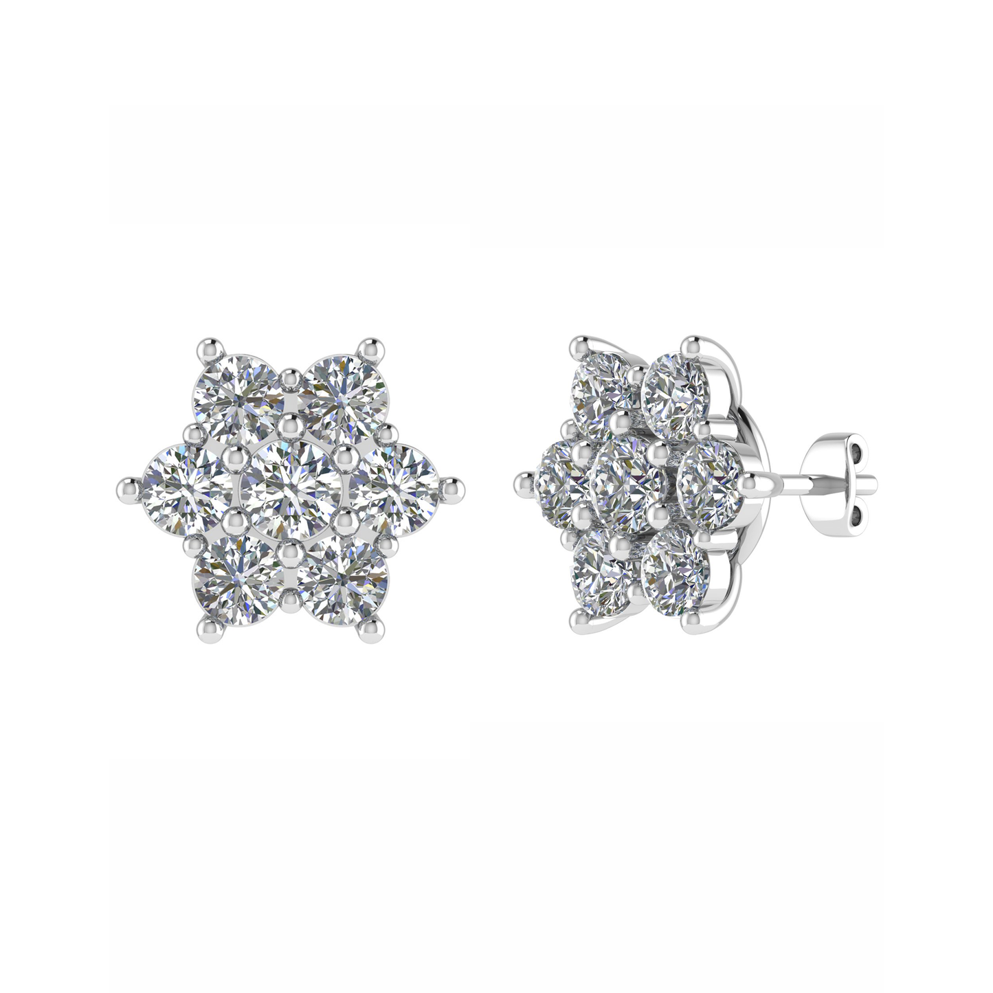 18CT Plain Earring Mt RD 3.0mmx7 2.98gm