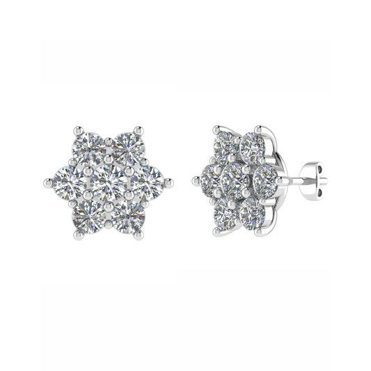 18CT Plain Earring Mt RD 3.0mmx7 2.98gm