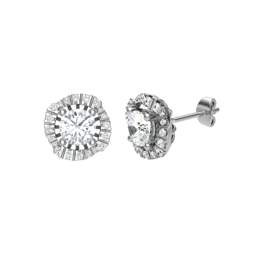 18ct Dia. Earring Mt RD 4.2mm 0.19ct 1.79g