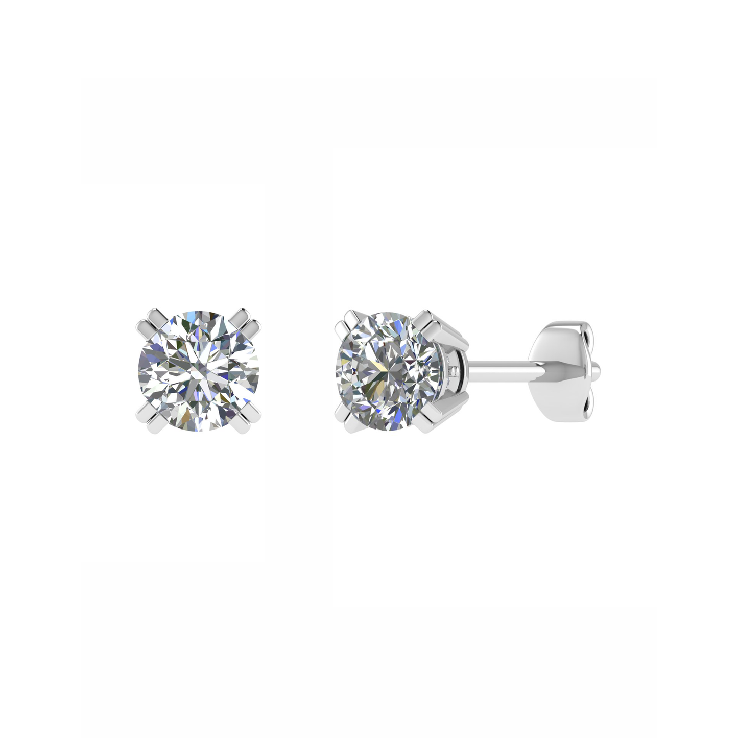 18ct, Mt RD 4.5mm D 0.04ct 1.17gm, Stunning  Diamond Stud Dia. Plain Earrings