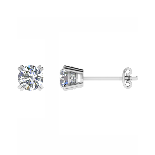 18ct, Mt RD 4.5mm D 0.04ct 1.17gm, Stunning  Diamond Stud Dia. Plain Earrings