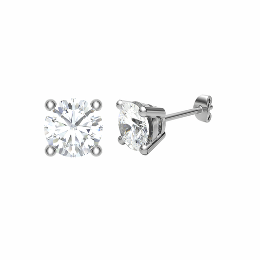 18KY, Mount RD 5.0mm 1.306g, Gorgeous Diamond Stud Plain Earrings