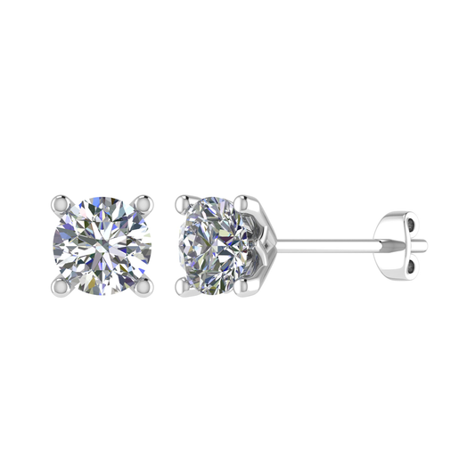 PT950, Cute Plain Diamond stud Earring for girls, Mt RD 8.0mm 3.71gm