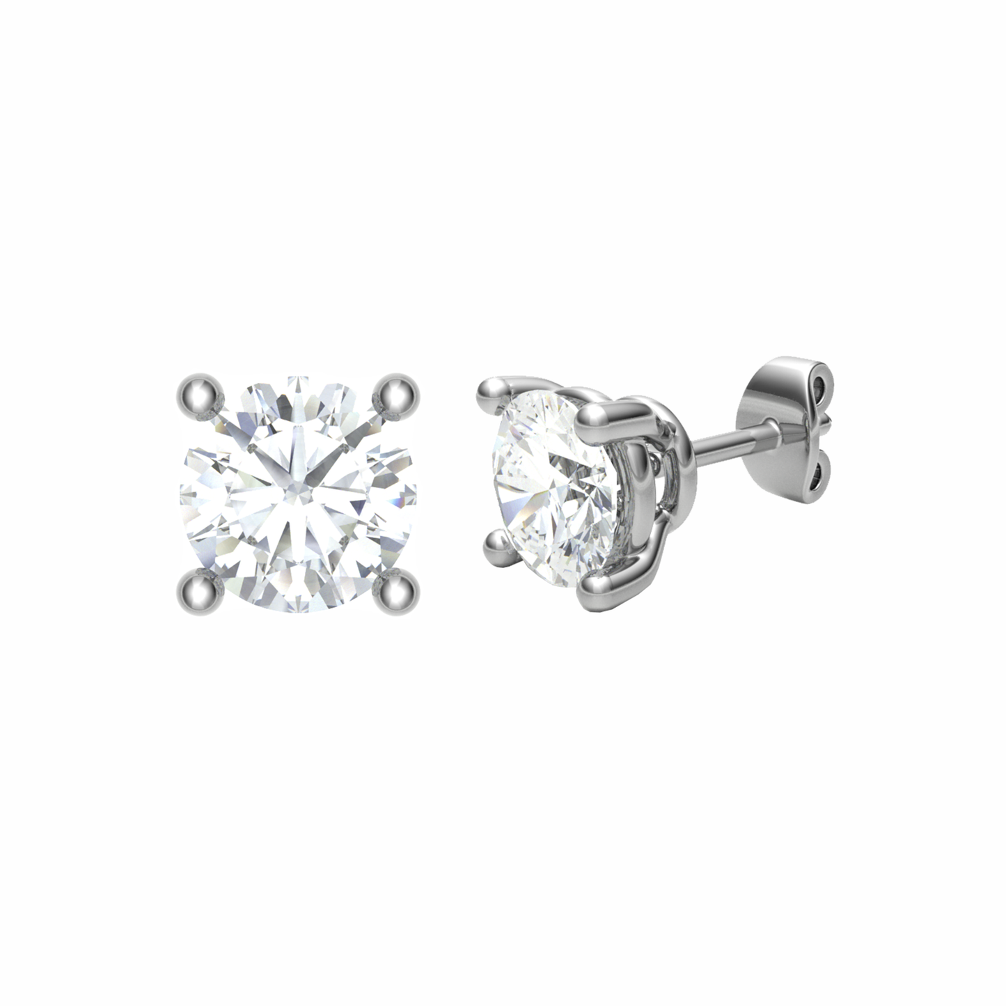 18KY, Classic Plain stud Earrings for looking decent, Mt RD 3.0mm 0.93gm