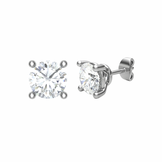 18KY, Classic Plain stud Earrings for looking decent, Mt RD 3.0mm 0.93gm
