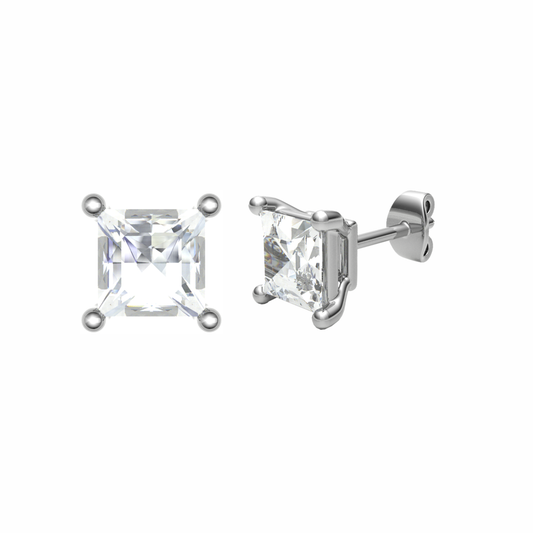 18CT, Mt PC 5.5mm (1.00ct) 1.691g, Stunning Diamond Stud Plain Earrings for Girls