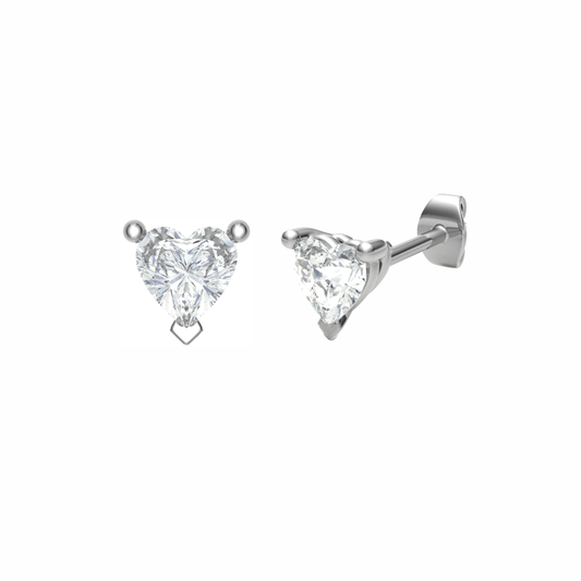 PT950, Mt HT 6.0x6.0mm 2.83gm, Diamond Stud Plain Earrings for looking Elegant