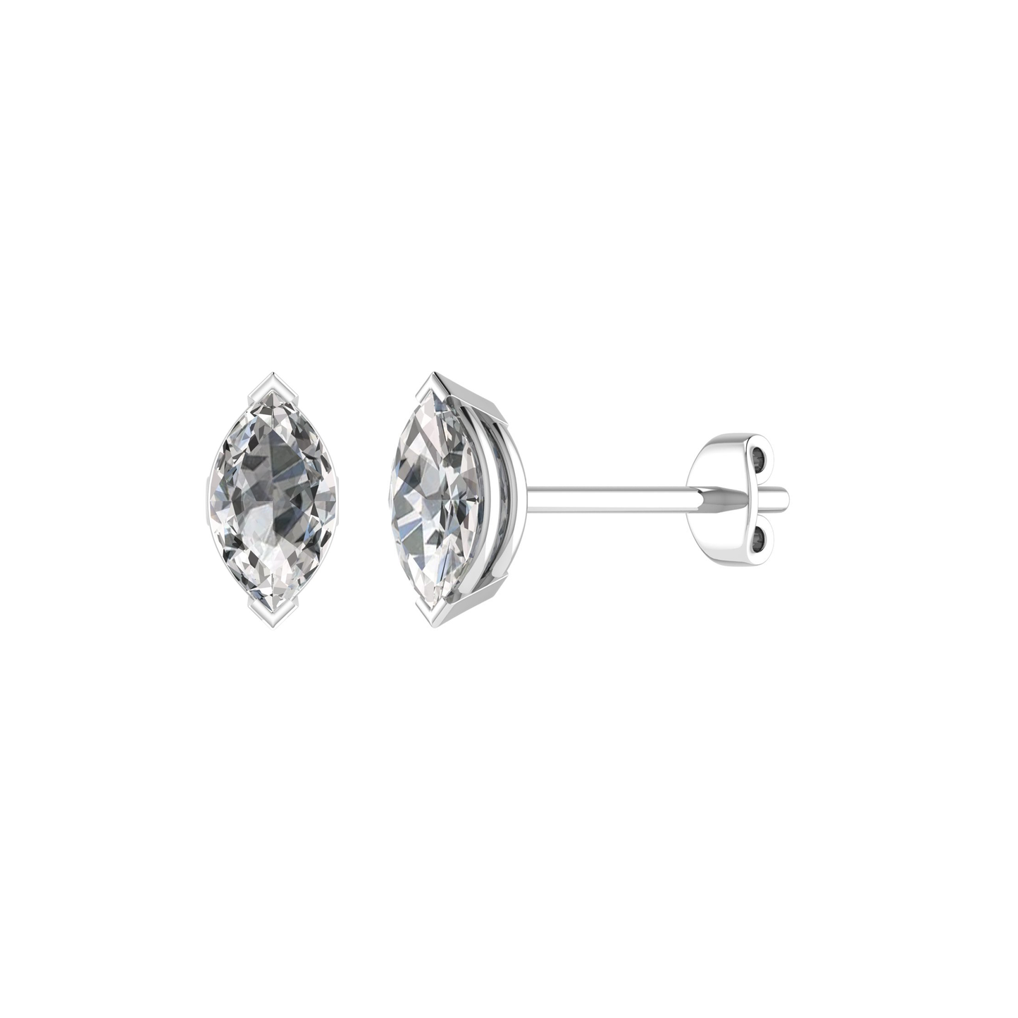 18ct, Mt MQ 10x5mm 1.66gm, Beautiful Stud Plain Earrings for girls