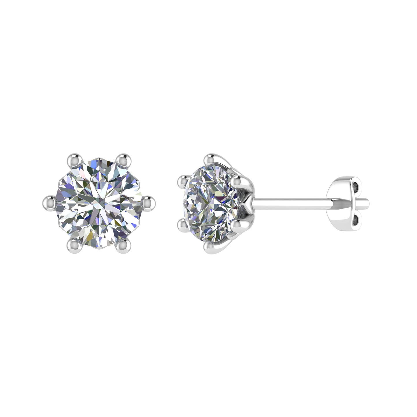 18CT, Elegant Plain Stud Earring for girls, Mt RD 5.0mm 1.19gm