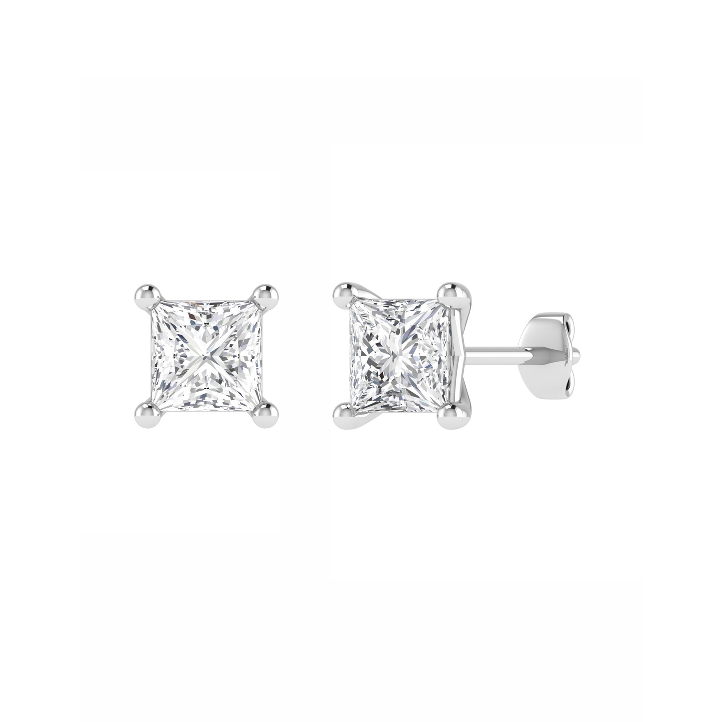 PT950, Mt PC 5.5mm 2.95gm, Beautiful Diamond Stud Plain Earrings
