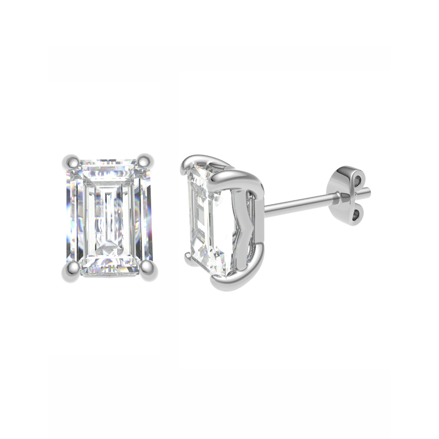 18CT, Mt EM 6.0x3.0mm 1.23gm, Elegant Diamond Stud Plain Earrings for Girls