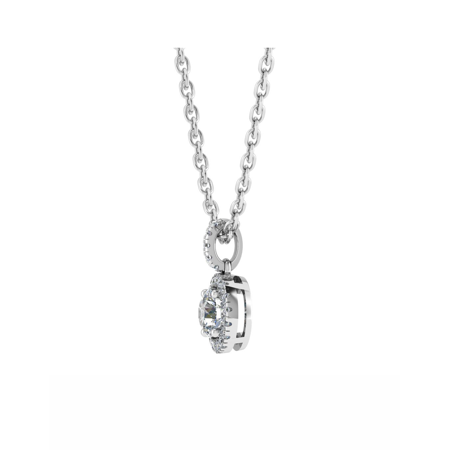 18CT Dia. Cool Necklaces For girls in White Gold Mt RD 3.5mm D 0.06ct 0.59gm