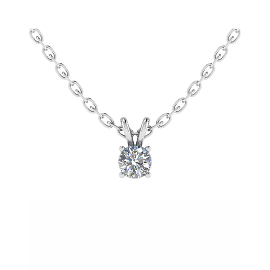 18CT Round Glass Pendant Light with White Gold Mt RD 4.5mm 0.98gm