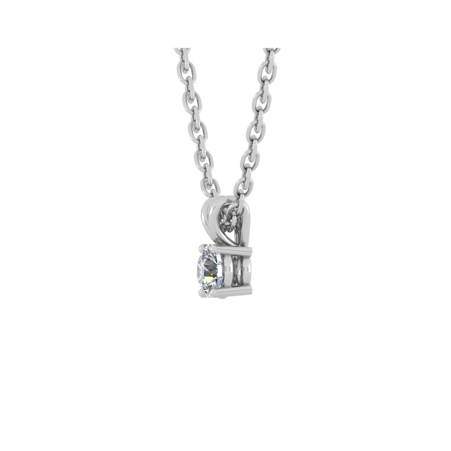 18CT Round Glass Pendant Light with White Gold Mt RD 4.5mm 0.98gm