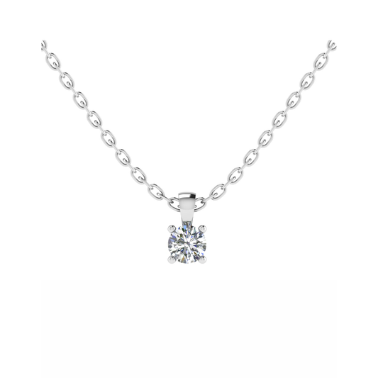 18CT Memory Wire Necklace with White Gold Mt RD 3.8mm 0.39gm