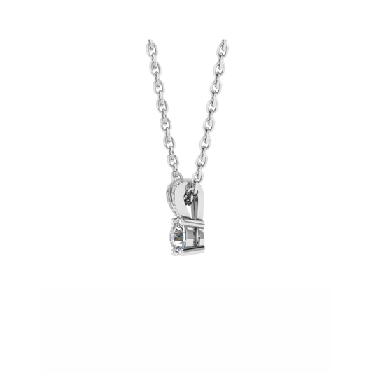 18CT Dia. Beautiful White Gold Necklace Stack Mt RD 4.0mm D 0.02ct 0.46gm