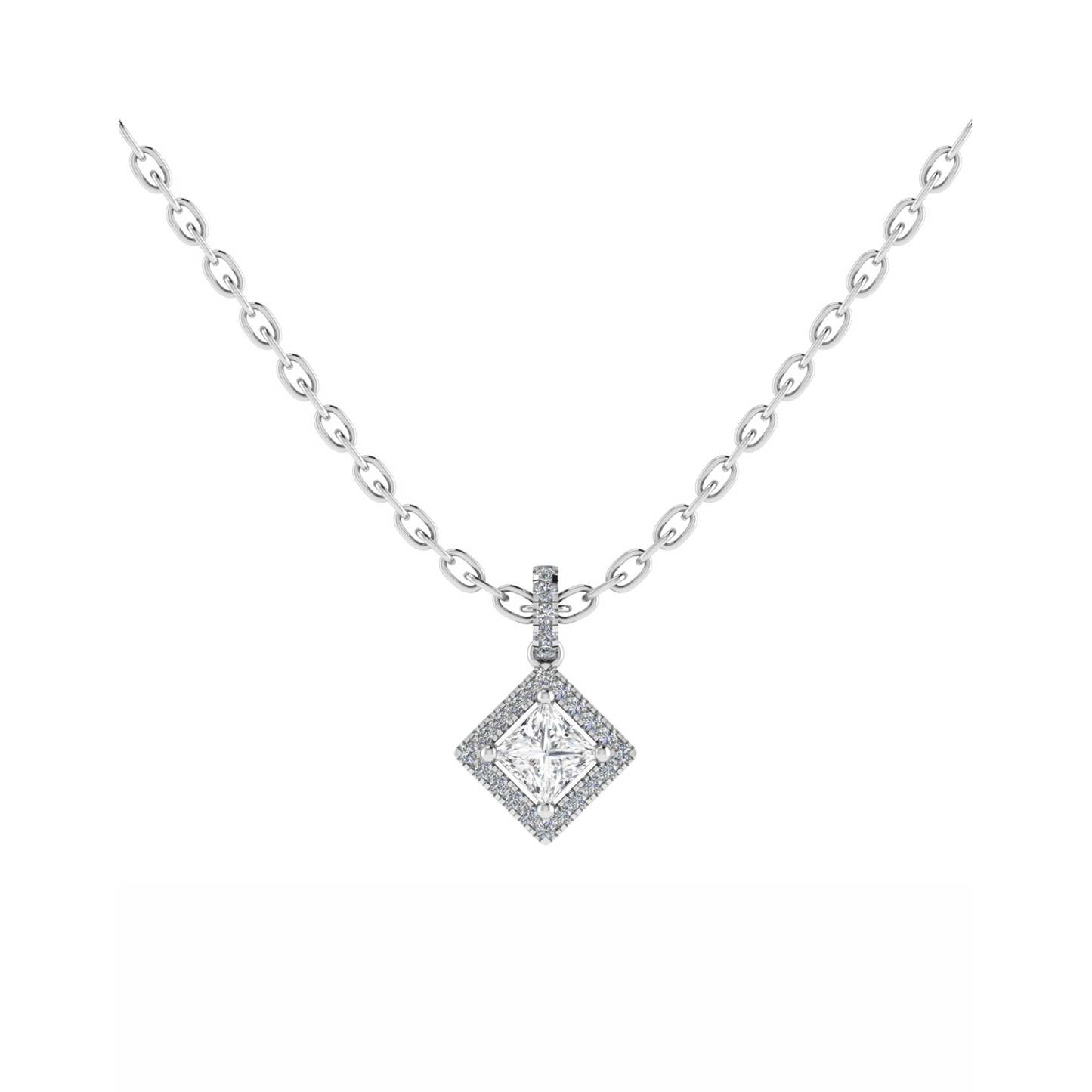 18CT Faux Chanel Pearl Necklace with White Chain Mt OV 7x5mm D 0.09ct 0.81gm