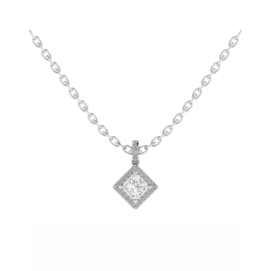 18CT Faux Chanel Pearl Necklace with White Chain Mt OV 7x5mm D 0.09ct 0.81gm