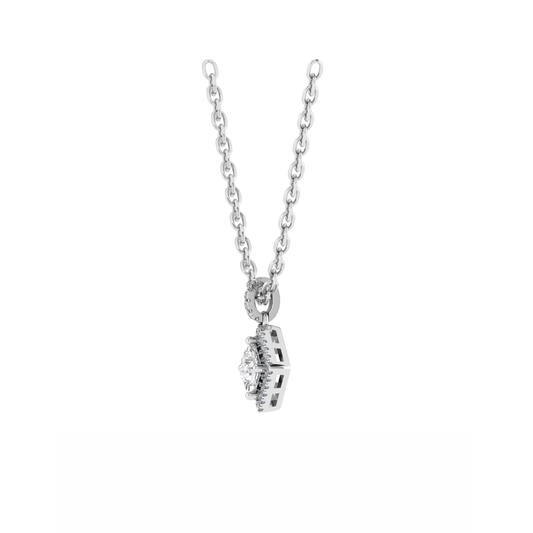 18CT Faux Chanel Pearl Necklace with White Chain Mt OV 7x5mm D 0.09ct 0.81gm