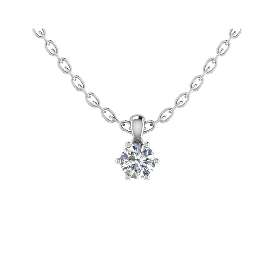 18CT White Beautifully Broken Necklace Mt RD 7.5mm 1.22gm
