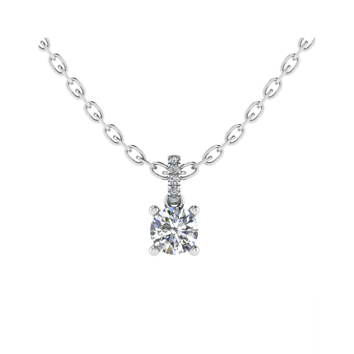 18CT Dia. Beautiful Drop Necklace Pendant Mt RD 3.5mm D 0.01ct 0.32gm
