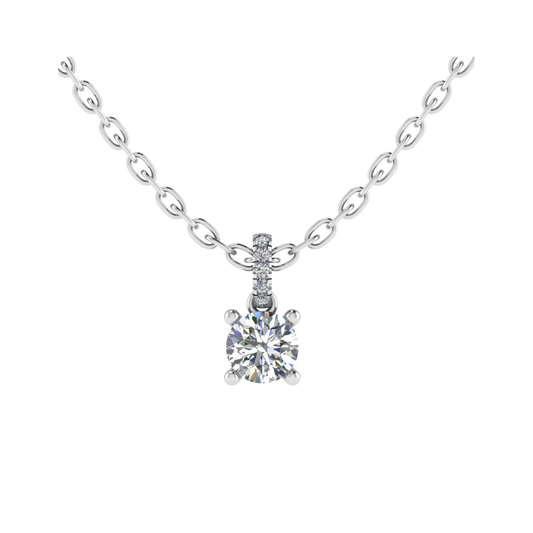 18CT Dia. Beautiful Drop Necklace Pendant Mt RD 3.5mm D 0.01ct 0.32gm