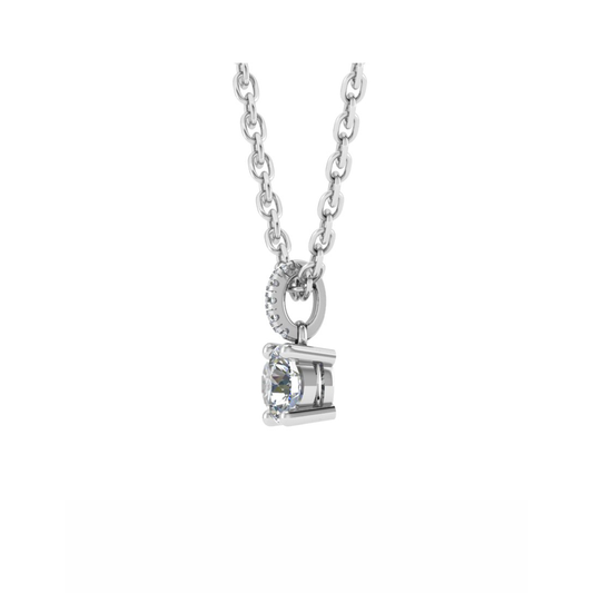 18CT Dia. Beautiful Drop Necklace Pendant Mt RD 3.5mm D 0.01ct 0.32gm