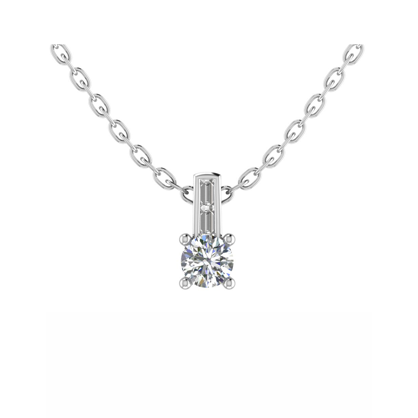 18CT Dia. Beloved Round Cooling Beads Necklace Mt RD 5mm 0.1ct 0.77g
