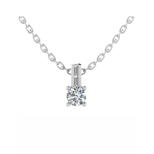 18CT Dia. Beloved Round Cooling Beads Necklace Mt RD 5mm 0.1ct 0.77g