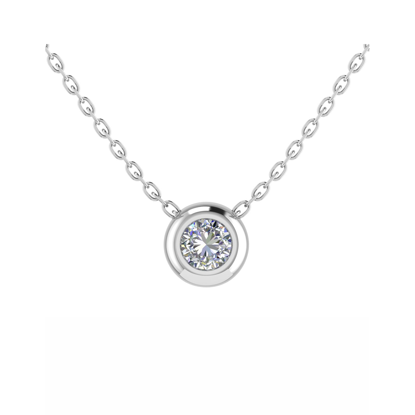 Purity love Necklace certified Diamond with Chain in White Gold