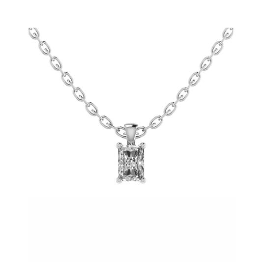 18CT Emerald Druzy Necklace for youngsters Mt EM 7.0x5.0mm 0.58gm